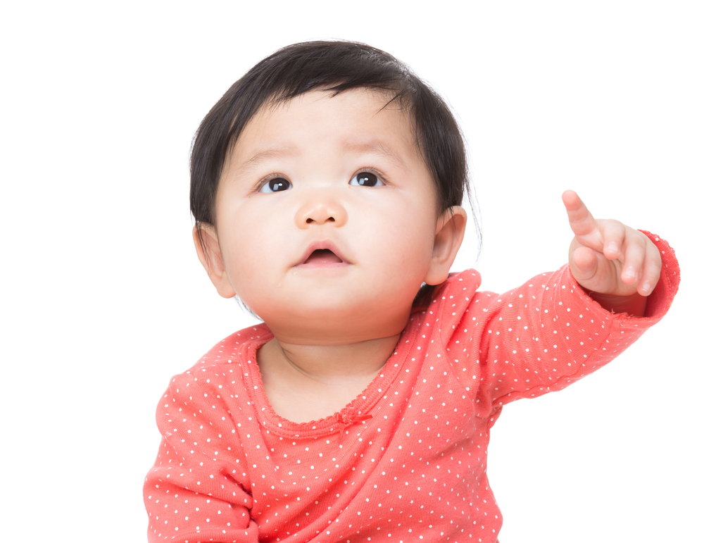 bebê apontando - comunicação não-verbal