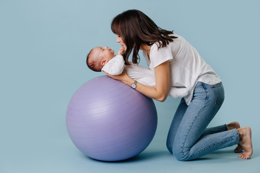 músculos do bebê - bola de pilates